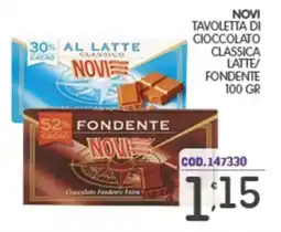 Eurocash Tavoletta di cioccolato classica latte/fondente Novi offerta