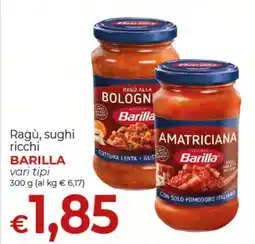 Maxi Nonna Isa Ragù, sughi ricchi Barilla vari tipi offerta