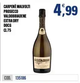 Adhoc Carpenè Malvolti Prosecco Valdobbiadene Extra Dry DOCG offerta