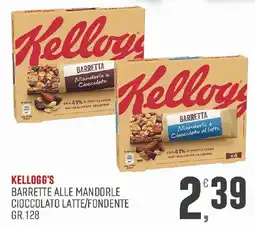 Maxipiù Kellogg's barrette alle mandorle cioccolato latte/fondente offerta