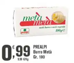 Conté Supermercati PREALPI Burro Metà offerta