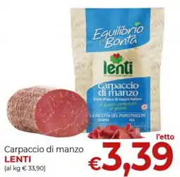 Maxi Nonna Isa Carpaccio di manzo LENTI offerta