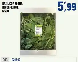 Adhoc Basilico a foglia Orto La Rocca offerta