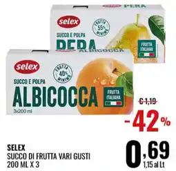 Gecop Selex succo di frutta vari gusti offerta