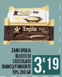 Netto Supermercati Zaini Emilia blocco di cioccolato bianco/fondente 70% offerta