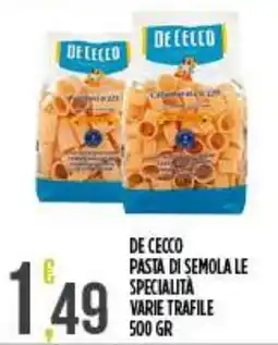 Netto Supermercati De Cecco pasta di semola le specialità varie trafile offerta