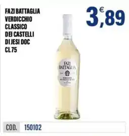 Adhoc Fazi Battaglia Verdicchio Classico dei Castelli di Jesi DOC offerta