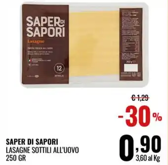 Saper di Sapori Lasagne sottili all'uovo