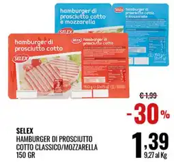Gecop Selex hamburger di prosciutto cotto offerta