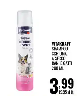 Gecop Vitakraft shampoo schiuma a secco cani e gatti offerta