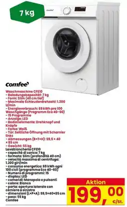 Interspar Lavabiancheria Comfee CFE10 offerta