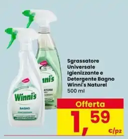 Eurospar Sgrassatore Universale Igienizzante e Detergente Bagno Winni's Naturel offerta