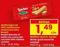 Interspar Waffelriegel Loacker Classic offerta