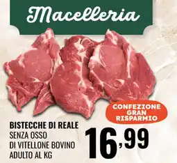 Gecop Bistecche di reale senza osso di vitellone bovino adulto offerta