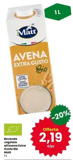 Eurospar Beveranda vegetale all'avena Extra Gusto Bio Matt offerta