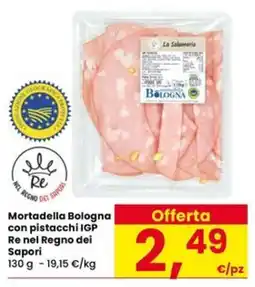 Eurospar Mortadella Bologna con pistacchi IGP Re nel Regno dei Sapori offerta