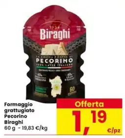 Eurospar Formaggio grattugiato Pecorino Biraghi offerta