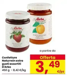 Eurospar Confettura Naturrein extra gusti assortiti D'Arbo offerta