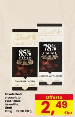 Eurospar Tavolette di cioccolato Excellence assortite Lindt offerta