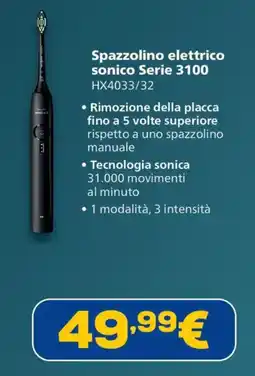 Euronics Spazzolino elettrico sonico Serie 3100 offerta