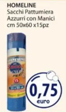 Acqua & Sapone Homeline sacchi pattumiera azzurri con manici offerta