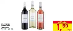 Eurospar Vino bianco, rosso o rosé Freschello offerta
