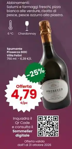 Eurospar Spumante Prosecco DOC Villa Folini offerta