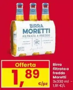 Eurospar Birra filtrata a freddo Moretti offerta