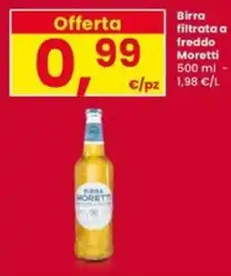 Eurospar Birra filtrata a freddo Moretti offerta