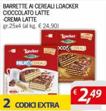 Barrette ai cereali Loacker cioccolato latte