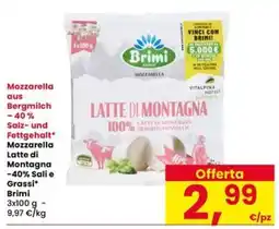 Interspar Mozzarella Brimi Latte di Montagna offerta