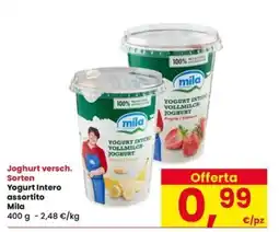 Interspar Joghurt versch. Sorten Yogurt Intero assortito Mila offerta