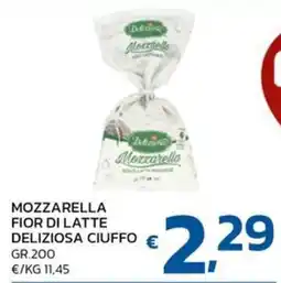 Ok Market Mozzarella fior di latte deliziosa ciuffo offerta