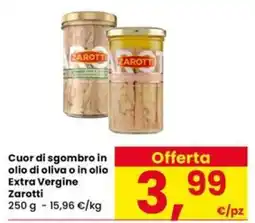 Eurospar Cuor di sgombro in olio di oliva o in olio Extra Vergine Zarotti offerta