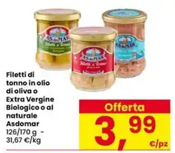 Eurospar Filetti di tonno Asdomar offerta
