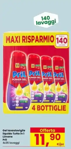 Eurospar Gel lavastoviglie liquido Tutto in 1 Limone Pril offerta