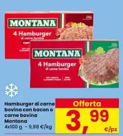 Eurospar Hamburger di carne bovina Montana offerta