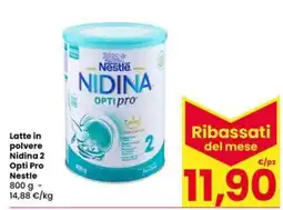 Eurospar Latte in polvere Nidina 2 Opti Pro Nestle offerta