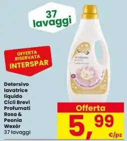 Eurospar Detersivo lavatrice liquido Cicli Brevi Profumati Rosa & Peonia Wexór offerta