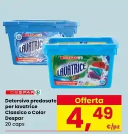 Eurospar Detersivo predosato per lavatrice Classico o Color Despar offerta