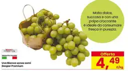 Eurospar Uva Bianca senza semi Despar Premium offerta