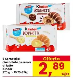 Eurospar Kornetti Kinder offerta