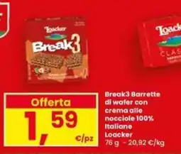 Eurospar Break3 Barrette Loacker offerta