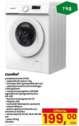 Eurospar Lavabiancheria Comfee CFE10 offerta