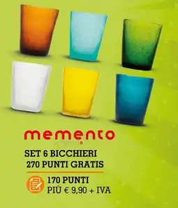 C+C Cash and Carry memento originale SET 6 BICCHIERI offerta