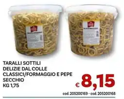 Vivo Supermercati Taralli sottili delizie dal colle classici/formaggio e pepe secchio offerta