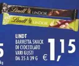 Deco Iperstore Lindt barretta snack di cioccolato offerta