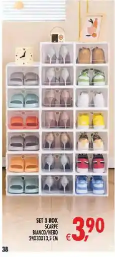 Deco Iperstore Set 3 box scarpe bianco/nero offerta