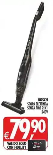 Deco Iperstore Bosch scopa elettrica senza filo 2in1 240V offerta