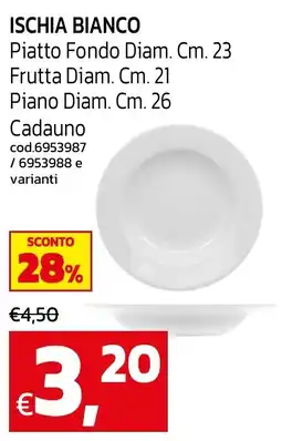 C+C maxigross Ischia Bianco Piatto Fondo offerta